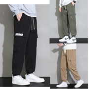 [1+1] 2 pairs of high-quality overalls for men, American trendy brand high wear-resistant spring and autumn outdoor sports multi-pocket casual mens long pants