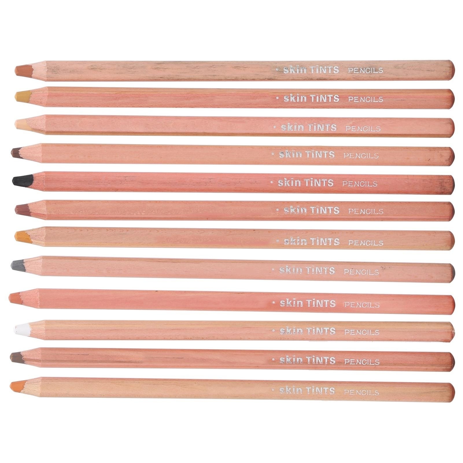 Wish+ | Pastel Pencils, Skin Color Pencils 12 Professional Colored ...