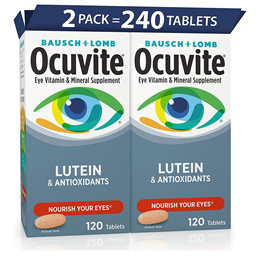 바슈롬 오큐바이트 루테인 120정 2팩 Bausch + Lomb Ocuvite Vitamin  Mineral Supplement Tablets