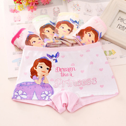 SMY 4Pcs/ Lot Cotton Kids Panties Cute Cartoon Princess