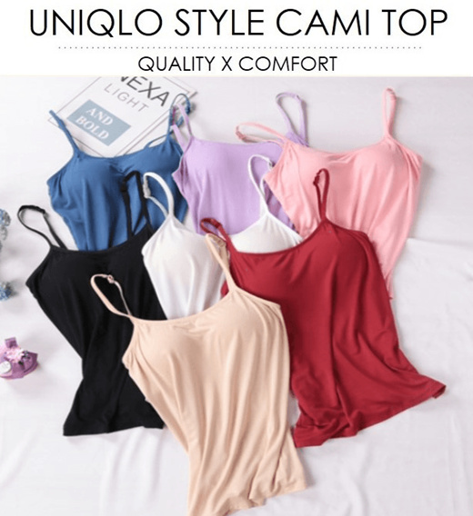 Qoo10 - [Clearance] Uniqlo Style Round Neck V Neck Padded Camisole Bra Top  : Women's Clothing