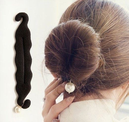 1pc Elegant Pearl Magic French Twist Bun Maker Clip Qoo10