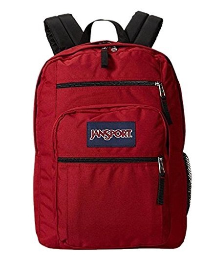 red jansport big student backpack