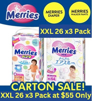 [Carton Sale] [Comfort level + BEST Quality] IMPORT FROM JAPAN !!!!  Merries Walker Pants / Merries Tape Diapers *