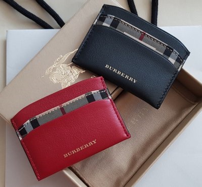 red burberry card holder