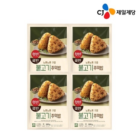 [W프라임] CJ제일제당 햇반 쿡반 불고기주먹밥 500g 4팩
