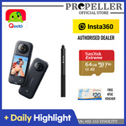 Flash Deal! X3 - Pocket 360 Action Camera / Impossible 3rd Person View / 5.7K 360° Active HDR Video / 72MP 360° Photo. [FREE 64GB SD Card + Selfie Stick + $20 NTUC Voucher]