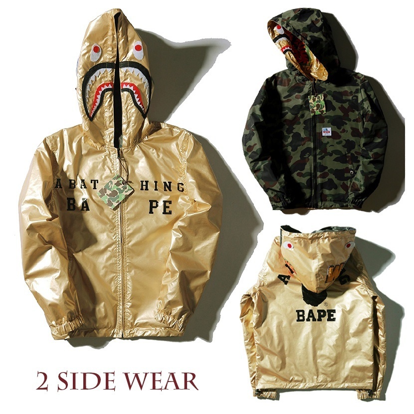 gold bape windbreaker