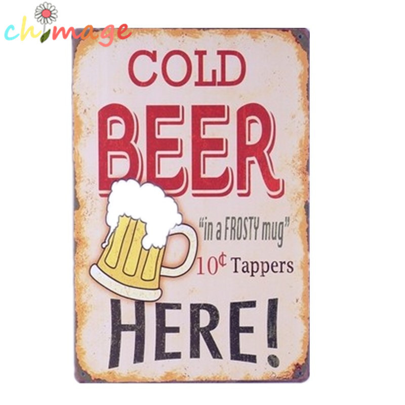 Qoo10 Cold Beer In A Frosty Mug Vintage Tin Sign Bar Pub Home