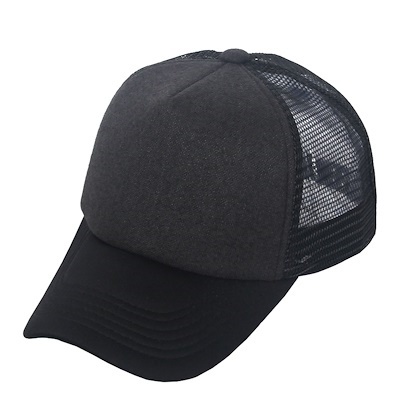 plain black mesh hat