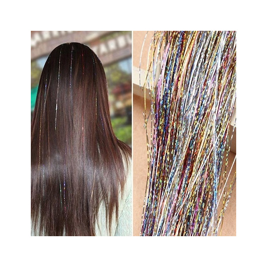 Qoo10 Spiral Rainbow Hair Tinsel Silk For Hair Extensions Flare Strands Blin Skin Care