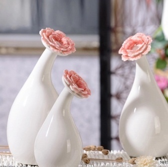Qoo10 Eropa Kenangan Kreatif Cantik Putih Keramik Hiasan Vas