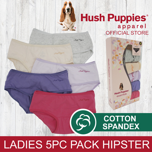 Hush Puppies 5pcs Ladies' Panties Cotton Spandex Hipsters