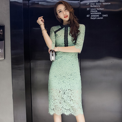 green lace dress burberry