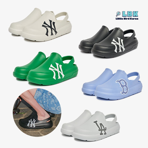 MLB NY Yankees Monogram Chunky Sandal Black