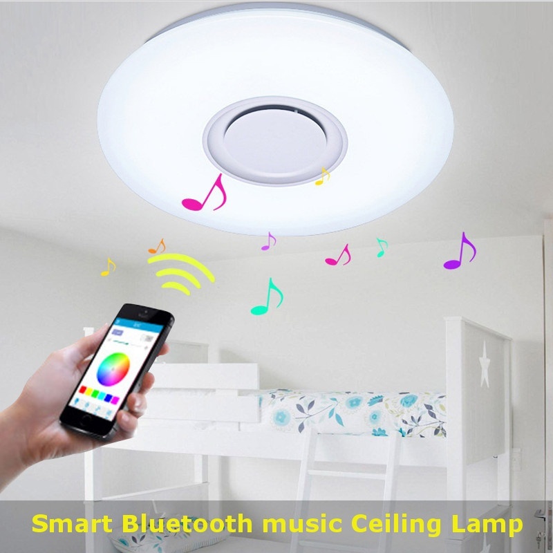 Bluetooth Music Speakers Ceiling Led Light Flush Mount Modern Ceiling Light Down Light Lamp Home Pa