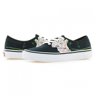 vans authentic floral black