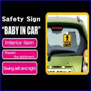  Safety Sign BABY-IN-CAR / car interior accessories / warning / caution / attach / message