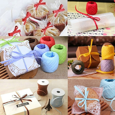 Qoo10 Home Decor Colorful Xmas Raffia Paper Ribbon Gifts