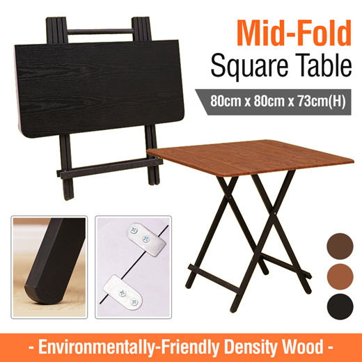 Qoo10 Midfold Foldable Table 80cm X 80cm X 73cm Height Available In Dar Furniture Deco