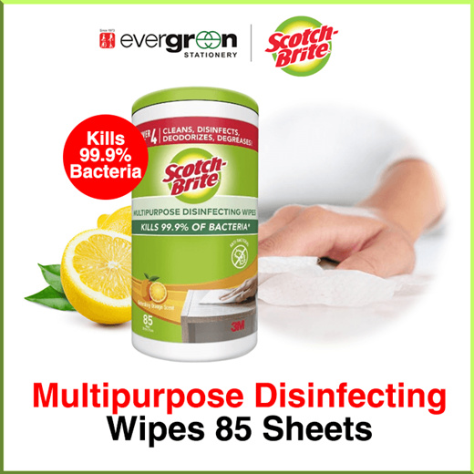 [SG] 3M Scotch-Brite™ Multipurpose Disinfecting Wipes 85 sheets [Evergreen Stationery]