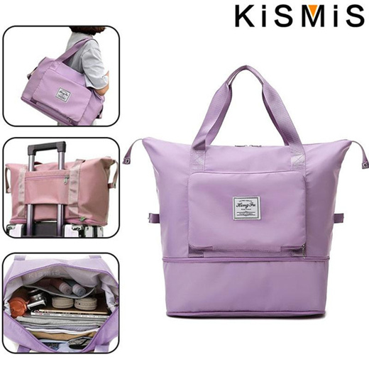 Qoo10 - KISMIS Large Capacity Folding Bottom Extension Design Travel Bag  Light : Bag/Wallets