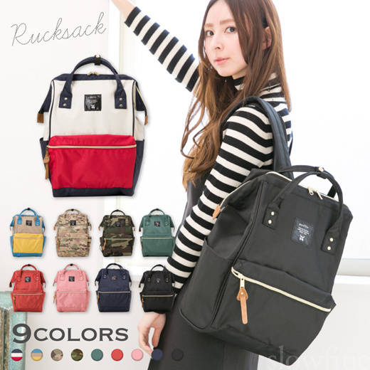  Anello Polyester Canvas Backpacks Japan import (Black)