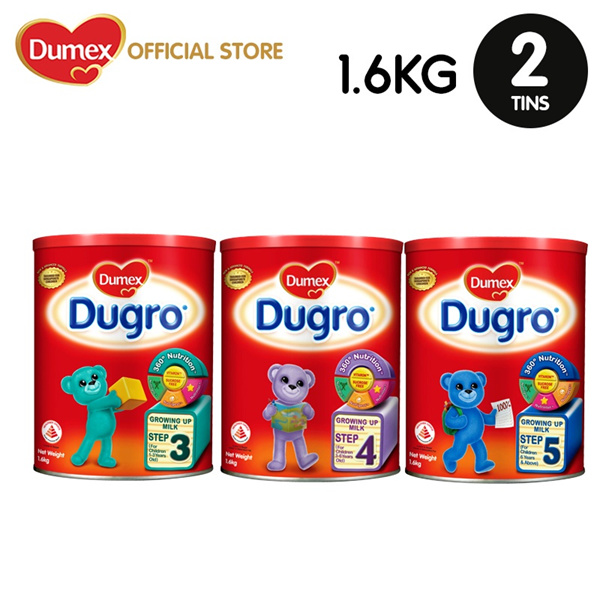 [Apply Qoo10 Coupon]Bundle of 2 Dumex Dugro Stage 3/4/5 Growing Up Milk Formula 1.6kg-2tins Deals for only S$130 instead of S$130