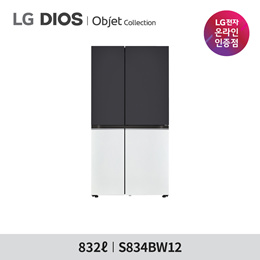 LG전자 디오스 오브제컬렉션 냉장고 S834BW12 832L