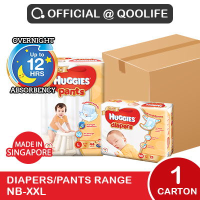 [Kimberly Clark] 1 x CARTON SALE: Huggies Gold Diapers/ Pants *FREE CUTLERY DRAINER*