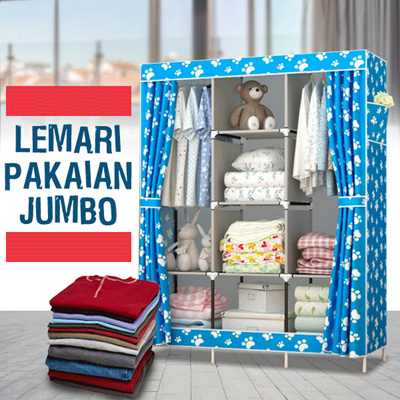 Qoo10 LEMARI PAKAIAN JUMBO CLOTH RAK  WITH COVER 