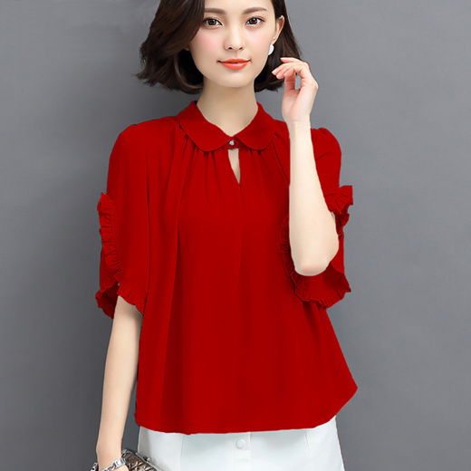 short sleeve chiffon tops