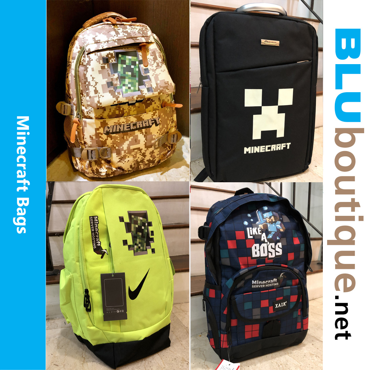 minecraft trolley school bag