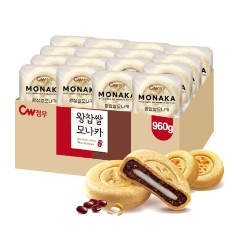 [W프라임][대용량] 왕찹쌀모나카 960g(240g x 4봉)  대용량간식/ 용량업 가격다운/당일출고/사과쿠키