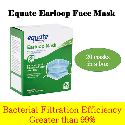 equate earloop disposable face masks