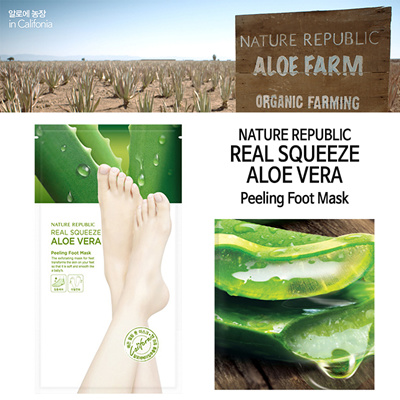 Mặt Nạ Chân Nature Republic Real Squeeze Aloe Vera Peeling Foot Mask 2