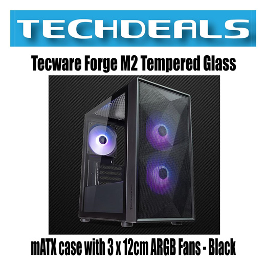 Qoo10 - Tecware Forge M2 Tempered Glass mATX case with 3 x 12cm