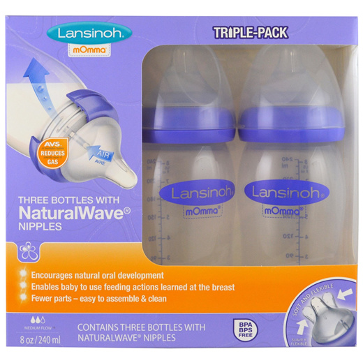 Qoo10 - Lansinoh， Natural Wave Nipple Bottles， Medium Flow， 3