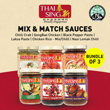 [Bundle of 3] Thai Sing Sauces - Chilli Crab/Laksa/Black Pepper/Chicken Rice