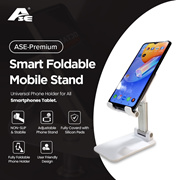 ASE Premium Smart Foldable Mobile Stand for Table and Bed， Height Adjustable Universal Phone Holder