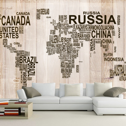 3D Wallpaper Modern Simple World Map