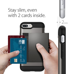 Spigen Slim Armor CS iPhone 8 Plus Case with Slim Dual Layer Wallet Design and Card Slot Holder