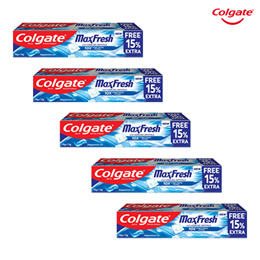 Colgate MaxFresh Toothpaste - With Menthol, Peppermint Ice (Pack of 5)