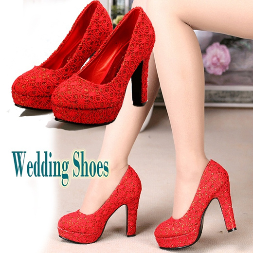 red bridal heels