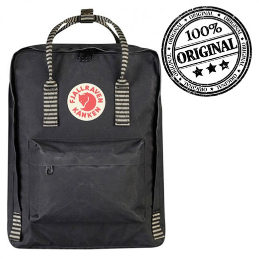 kanken black striped backpack