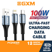 100W GXM USB Charging Cable for Android IPhone Laptop USB Type-C Lightning 480Mbps Data transfer