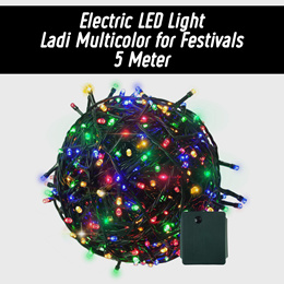Pack Of 1 Electric LED Light Ladi 5 Meter Multicolor for Diwali / Festival / Wedding / Christmas