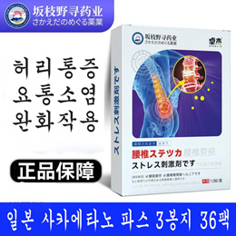 일본 사카에타노 파스 3봉지 36팩 근육통 타박상 무릎 경추 어깨 패치 허리 통증 소염 완화 관절