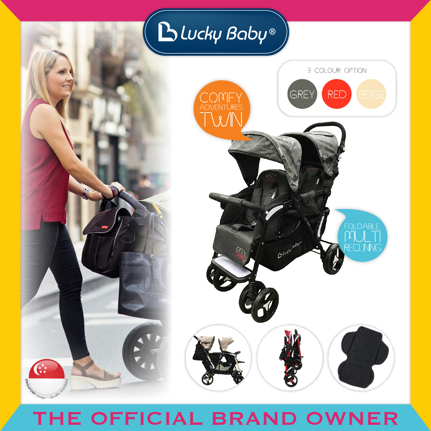lucky baby twin stroller