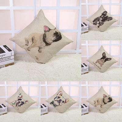 K9talk And Catnaphome Decor Gifts French Bulldog Printed Cotton Linen Hug Pillows Case Cushion Covers